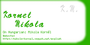 kornel mikola business card