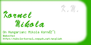 kornel mikola business card